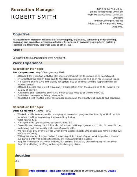 recreation-manager,Skills required for Recreation Manager,thqSkillsrequiredforRecreationManager